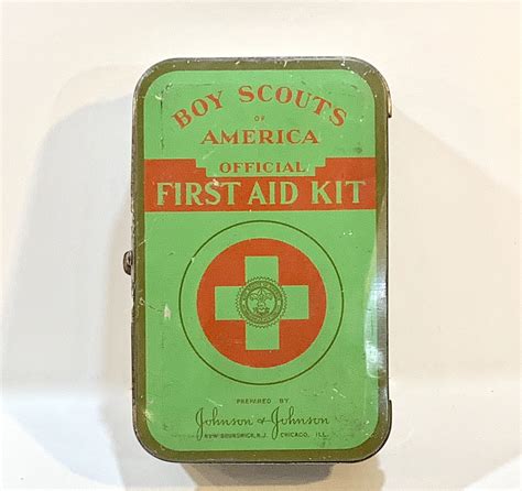 boy scout metal first aid box|vintage boy scout first aid kits.